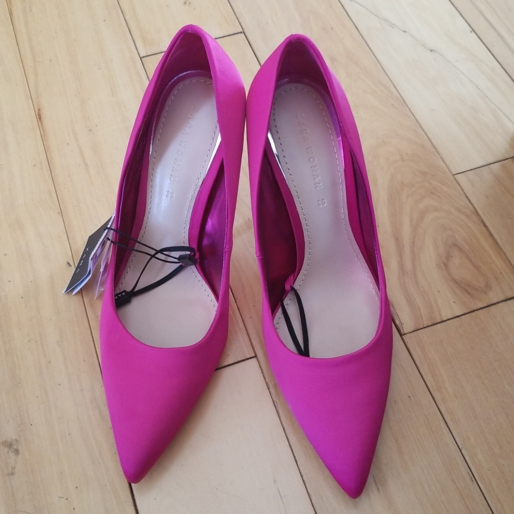 Zara pink pumps with contrasting heel